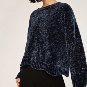ZARA: cropped chenille-knit sweater (M)